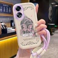 Case For OPPO A58 4G A58 5G A58X 5G A78 5G A1X 5G A2X 5G Rose Garden Silicone Phone Shockproof Strap