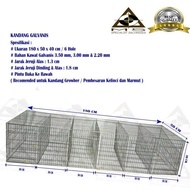 Kandang Kelinci Galvanis - Pembesaran / Growher ( 180.50.40 / 6 Hole )