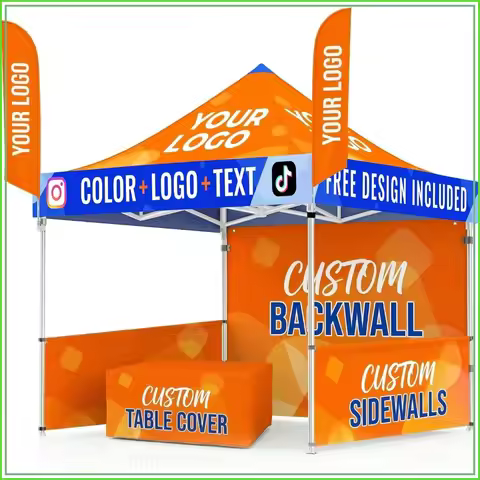 Custom Canopy Tent with Logo 10x10 Pop Up Tent Heavy Duty for Events Vendor Business Trade Show