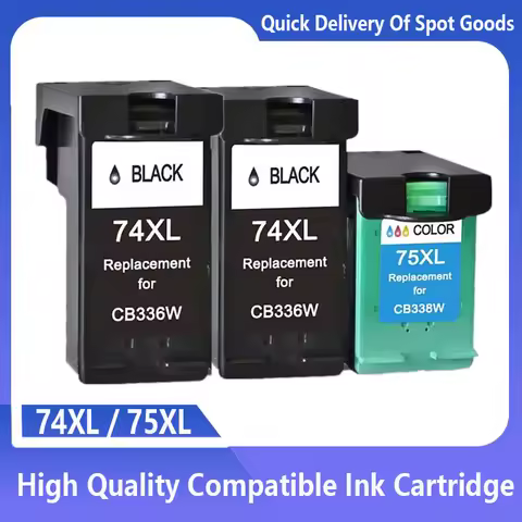 74XL 75XL Ink Cartridge Replacement For HP Deskjet D4260 D4263 4360 D4368 Officejet J5725 J5730 J573