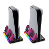 For PS5 and for PS5 Slim Stand RGB Cooling Station with Cooling Fan Dual Controller Charger For Playstation5