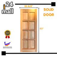 Wooden Door Timber Solid Door 8 Panel Door Room / Pintu Solid 8 Petak / Pintu Kayu Bilik Rumah Grade B