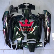 ชุดสี เฟรม Honda Wave 125R เวฟ 125r กุญแจกลม&กุญแจเหลี่ยม สีเขียวเดิมท้ายดำ รถปี 2004 จำนวน 12 ชิ้น 