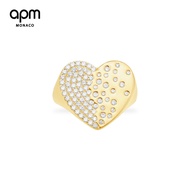 APM Monaco Heart Ring Female Fashion Index Finger Ring 925 Silver Exaggerated Personality Senior Bir