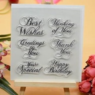Welcome to Joyful Home 1pc Best Regards Sentiment Clear Stamp for Card Making Decoration and Scrapbo