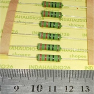 HIJAU GREEN RENGENG 220R 2W 1% COPPER LEGS METAL FILM resistor 220 OHM 2 watt 2 w 2watt 1 percent 22