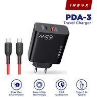 INBOX PDA-3 Charger 2Port + Type-C to Type-C Cable GaN Fast Charging 65W