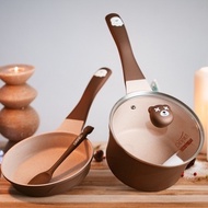 Didinika stone pot and pan set with bear pattern for baby cooking