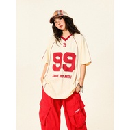 Womens Oversized T-Shirt Stretch NO.99 Jersey Streetwear Form Oversize 99 Jersey T-Shirt 2024 Sports