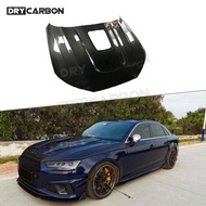 On sale For Audi A4 S4 B10 2019 2020 Dry Carbon Fiber Car Front Engine Hood Cover Transparent Trim B