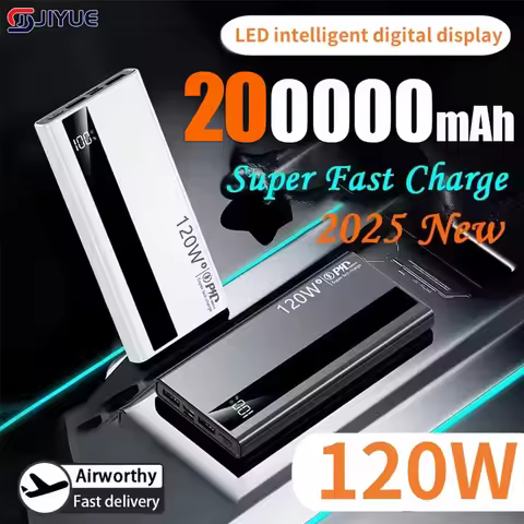 200000mAH 120W Power Bank Super Fast Charging Battery High Capacity Digital Display Power Bank For i