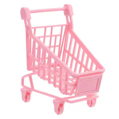 1Pcs Mini Shopping Cart Trolly with Wheels Storage Basket for Desk Home Decor Craft Display Small Si