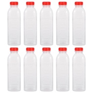 In Stock 10Pcs 500ml Disposable Plastic Empty Bottles Transparent Bottles with Scale