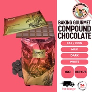 Beryls Compound Coins, Beryls Compound Bar, Cooking Chocolate, Milk Chocolate, Dark Chocolate, White