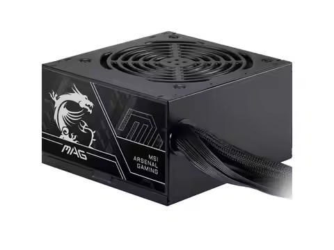 MSI MAG A600DN II Power Supply Unit, 600W, 80 PLUS Standard, ATX PSU, Black Flat Cables