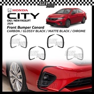 Honda City GN2 New Facelift 2024 - 2025 Front Bumper Canard Trim Carbon Chrome Black Bodykit Accesso