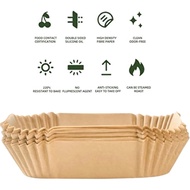 Air Fryer Liners Square, 100PCS for 2 to 5 Qt Air Fryer Disposable Paper Liner, 6.3 inch Unbleached 