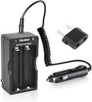 Kastar 18650 Intelligent Rapid Charger W/Car Charger for LG HG2 HE2 HE4 HD2, Samsung 25R 26F 30Q, Panasonic NCR18650B NCR18650BE NCR18650PF, Sony VTC3 VTC4 VTC5, Sanyo High Drain 10A, 20A, 30A, 35A