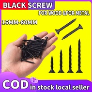 JOYA 0.5KG 520PCS M3.5 M4.2 Black Gypsum Screw Drywall for Wood Metal 1inch to 3 inch Selftapping