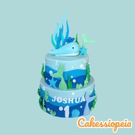 whale Design Cake/Birthday Cake/Customised Cake/Under The Sea Design Cake