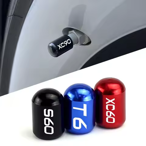 4PCS Car Wheel Tire Valve Caps Auto Accessories For Volvo XC90 XC60 C30 T6 S60 C70 XC40 V40 XC70 V70