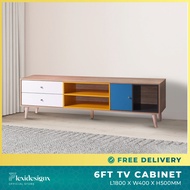 6ft Tv Cabinet 180cm TV Console Modern Design TV Table Flexidesignx HENNA