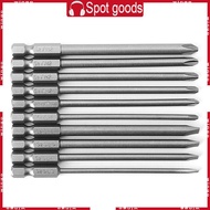 WIN 10 Pcs Magnetic Slotted PH2 Screwdriver Bit S2 Steel 1 4 Hex Shank 100mm