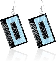 YUNXI 1980s Fashion Acrylic Magnetic Tape Earrings for 80s Party Women