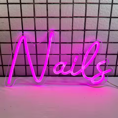 Custom Led Flex Neon Sign Beauty Salon Hair Nails Open Visual Art Bar Pub Club Wall Decor Hanging Fl