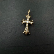 Chrome hearts 22K Gold with White diamond Cross pendant十字架吊墜