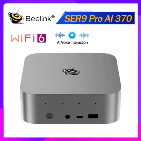 Beelink SER9 Powerful AI Mini PC DDR5 AMD Ryzen AI 9 HX370 Gaming PC Max 64GB 2TB NVME PCIe4.0 SSD D