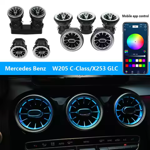 7pcs Interior Ambient Light 64 Colors For Mercedes-Benz C Class W205 2015-2021 W213 W156 W117 W176 A