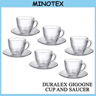 12pcs Duralex Cup and Saucer Set/Duralex Amber/Duralex Creole/Duralex Gigogne/Duralex Set Piring dan