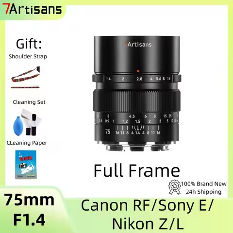 7Artisans 75mm f1.4 Full Frame Large Aperture Manual Focus Lens For Sony E Nikon Z Canon RF L-mount 