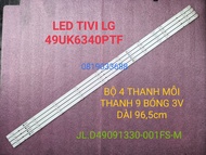 THANH LED TIVI LG 49UK6340 49UK6320 JL.D49091330-001FS-M HÀNG MỚI 100% BỘ 4 THANH MỖI THANH 9 BÓNG 3