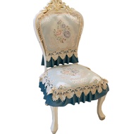 European Summer Chair Cover Hollow Out Lace Luxury Dining Chair Covers Jacquard Cushion Backrest Home Office Chairs Decoration