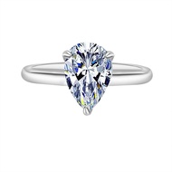 Real Moissanite 1ct 2ct Pear Cut Ring s925 Sterling Silver 3 Claws Teardrop Proposal Engagement Ring
