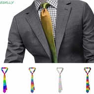 EGALLY Shirt Neckties, Rainbow Personality Striped Tie, Casual Colorful Men Accessories Gay