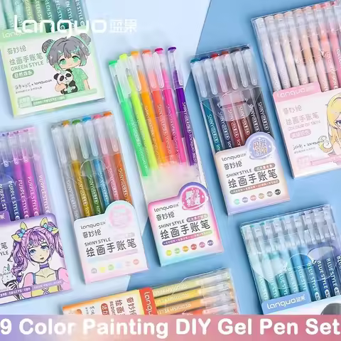 Languo 198/6 PCS Drawing Highlighter Morandi Gel Pen Diary Scrapbook Painting DIY Gel Pen Office Sch