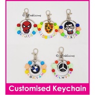 BMW Ferrari Porsche / Customised Cartoon Ring Name Keychain / Bag Tag / Christmas Gift Ideas / Present