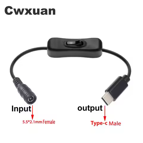 DC5.5 x 2.1 mm Female jack to Type-C USB 3.1 Male Plug DC Power Connector Adapter DC to Type c Male 