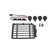 1/18 RC Crawler Vehicle Spare Parts Universal Roof Luggage Rack Frame With Square LED Light Fit for 