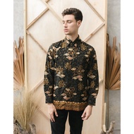 KEMEJA Heritage Royal Peach Mega Mendung Black Men's Batik Shirt (HAMAS 008 A)