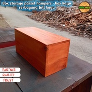 Stronge parcel hampers box with lid 50x22x22 Cm Full Wood Multipurpose Box