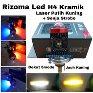 MERAH Motorcycle Front Led Headlight H4 Laser White Yellow Plus DEVIL Red and/biru Rizoma Led H4 Las