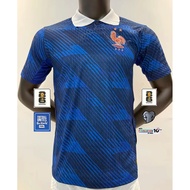 France national team football shirt, home team, blue with stripes, 2 stars, fan grade, high quality,