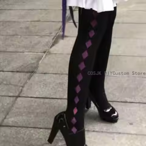 Akemi Homura Cosplay Black Printed Pantyhose Socks Stockings Game Halloween Costume Accessory Anime 