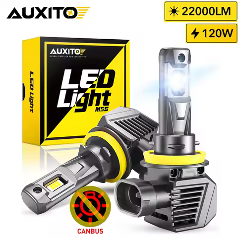 AUXITO 2Pcs 22000LM H8 H11 LED Canbus 120W 9012 HIR2 HB3 9005 Headlight H9 LED Headlamp Auto Bulb Fo
