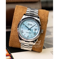 Seiko Mods Day-Date Watch 39mm Presidential Platinum Blue | Custom Automatic