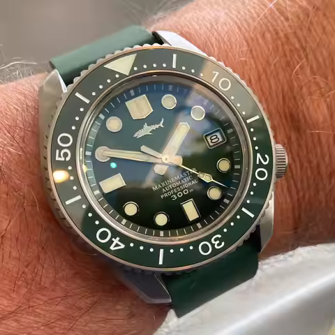 Heimdallr Men's Titanium SBDX001 Diver Watch Green Dial Ceramic Bezel Sapphire NH35 Automatic Moveme